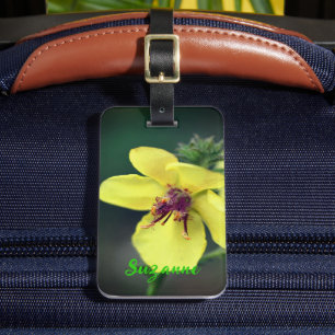 Etiqueta De Bagagem Delicar Amarelo de Flor Selvagem Personalizado