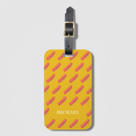 Etiqueta De Bagagem Delicioso Bacon Personalizado Divertido