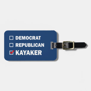 Etiqueta De Bagagem Democrata Republicano Kayaker