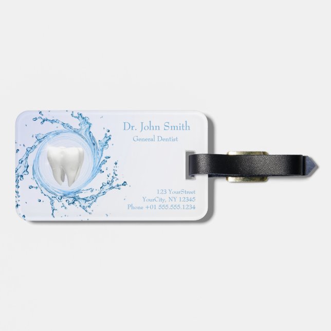 Etiqueta De Bagagem Dentista Dental Dental Tooth Professional (Traseira Horizontal)