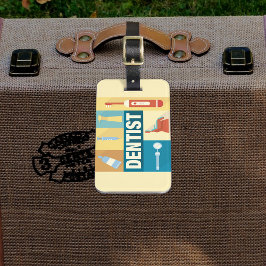 Etiqueta De Bagagem Dentista Profissional Icônico Projetado