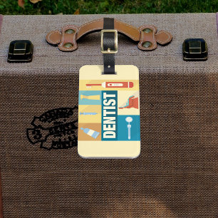 Etiqueta De Bagagem Dentista Profissional Icônico Projetado