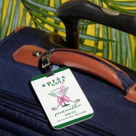 Etiqueta De Bagagem Depois do Golfe Martini Coquete Fofa Arco Festa de