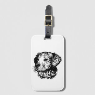Etiqueta De Bagagem Desenho da Cabeça Canina