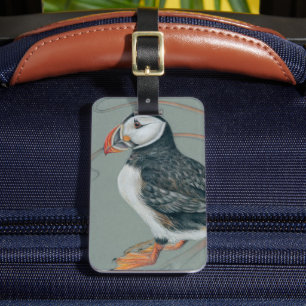 Etiqueta De Bagagem Desenho de Arte de Pássaros no Atlântico