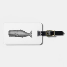 Etiqueta De Bagagem Desenho de baleia do século XIX