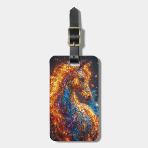 Etiqueta De Bagagem Desenho de Cavalo em Vidro Pintado