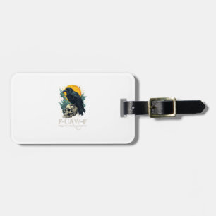 Etiqueta De Bagagem Desenho de Lua de Caveira Engraçada F-Caw-F do Cor