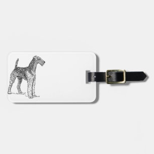 Etiqueta De Bagagem Desenho elegante do cão de Airedale Terrier