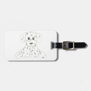 Etiqueta De Bagagem desenho simples de cachorro dálmata preto e branco