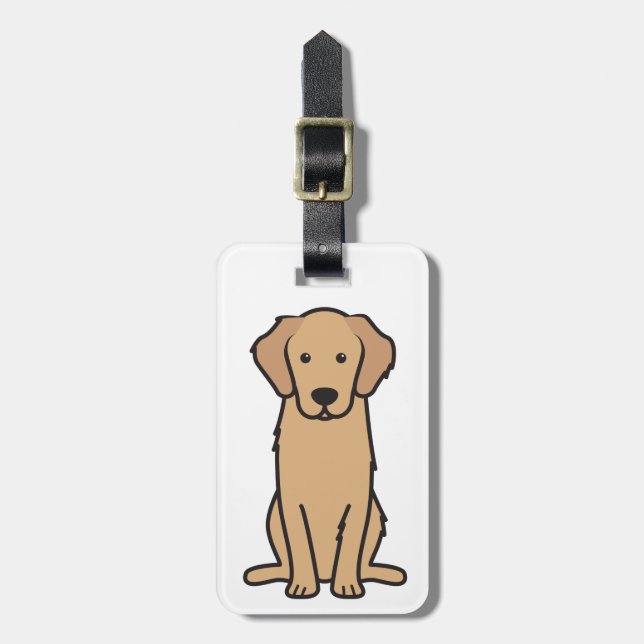 Etiqueta De Bagagem Desenhos animados do cão do golden retriever (Frente Vertical)