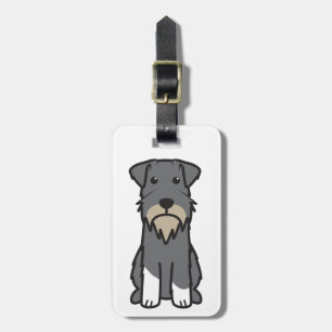 Etiqueta De Bagagem Desenhos animados do cão do Schnauzer diminuto