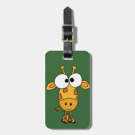 Etiqueta De Bagagem Desenhos animados engraçados do girafa
