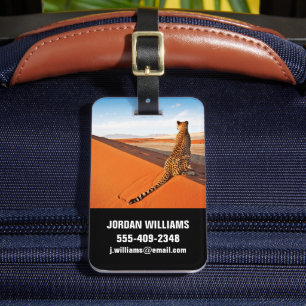 Etiqueta De Bagagem Desertos Deserto Cheetah Savannah