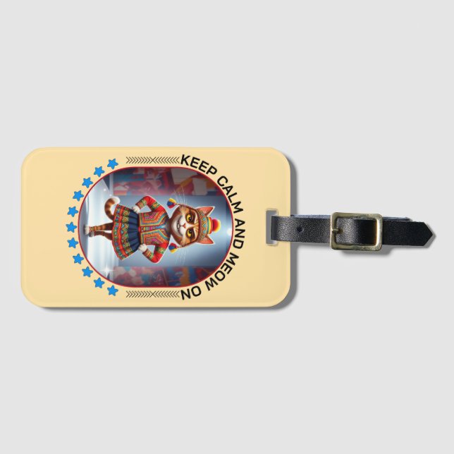 Etiqueta De Bagagem desfile de moda de gato (Frente Horizontal)