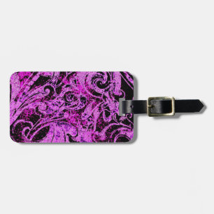 Etiqueta De Bagagem Design abstrato roxo & preto impressionante
