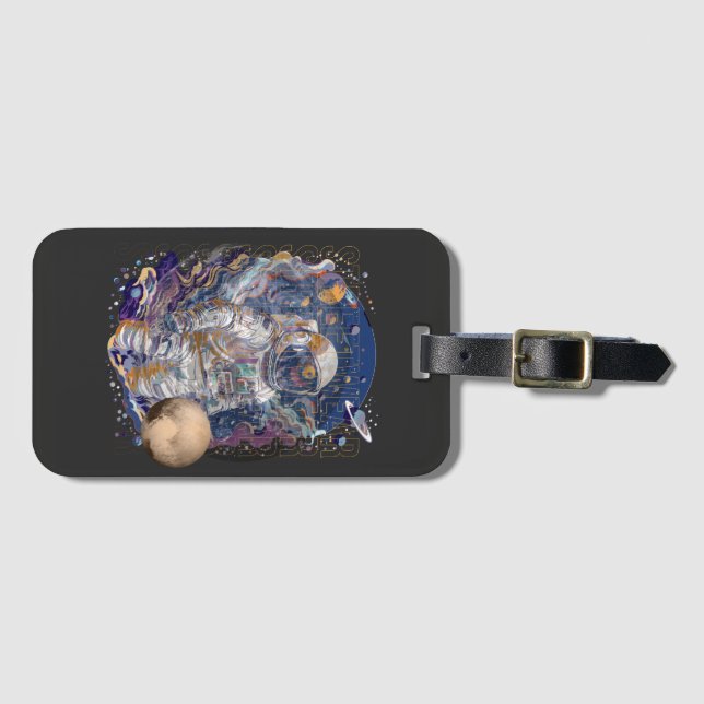 Etiqueta De Bagagem Design astronauta (Frente Horizontal)