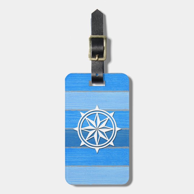 Etiqueta De Bagagem Design com tema náutico (Frente Vertical)