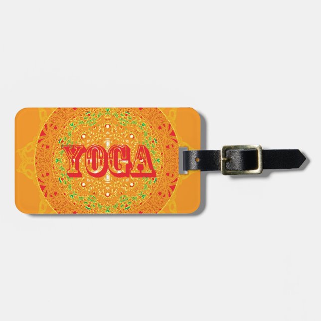 Etiqueta De Bagagem Design da mandala da ioga (Frente Horizontal)