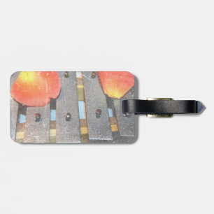 Etiqueta De Bagagem design da música do grunge das pétalas cor-de-ro