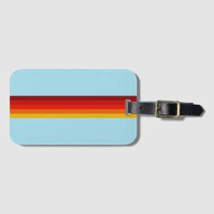 Etiqueta De Bagagem Design de 80s com faixas coloridas com striping 70