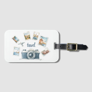 Etiqueta De Bagagem Design de Aventura de Câmera viagens vintage