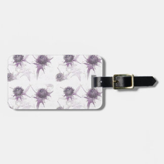 Etiqueta De Bagagem design de cardo roxo da natureza