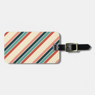 Etiqueta De Bagagem Design de faixas diagonais multicoloridas