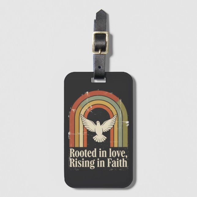 Etiqueta De Bagagem Design de fé ascensão e raízes retrógradas (Frente Vertical)