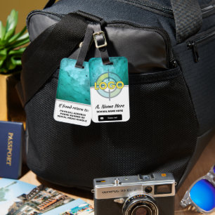 Etiqueta De Bagagem Design de identificação de pedra Aqua personalizad
