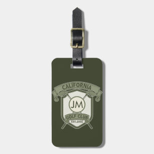 Etiqueta De Bagagem Design de monograma personalizado do clube de golf