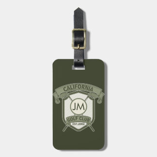 Etiqueta De Bagagem Design de monograma personalizado do clube de golf