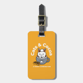 Etiqueta De Bagagem Design de Mug Feriado com Cozy Cat e Cookies de Pa