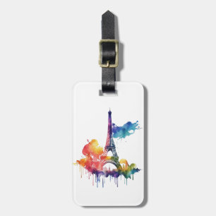 Etiqueta De Bagagem Design de Paris com placas coloridas