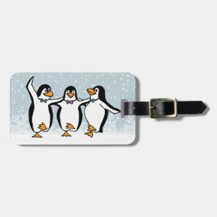 Etiqueta De Bagagem Design de Pinguins Dançantes