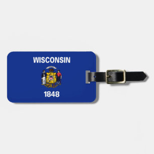 Etiqueta De Bagagem Design de Sinalizador do Estado de Wisconsin