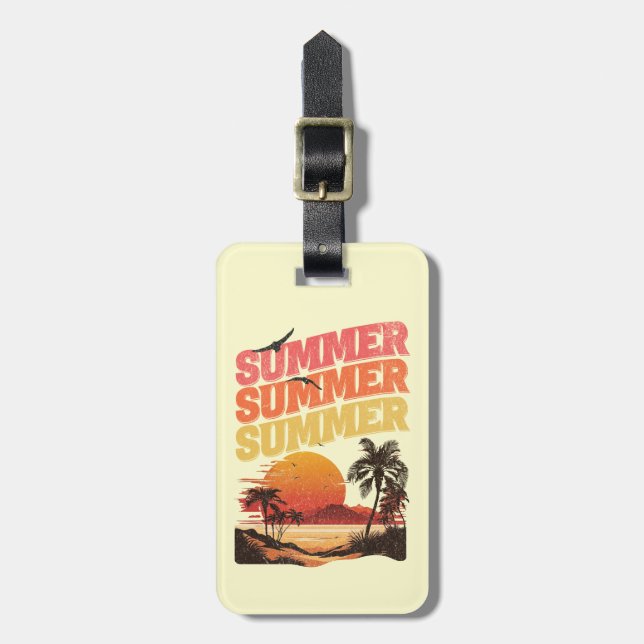 Etiqueta De Bagagem Design de texto de Verão (Frente Vertical)