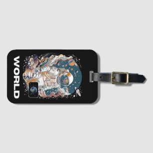 Etiqueta De Bagagem Design do Astronauta Mundial