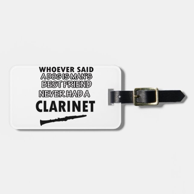 Etiqueta De Bagagem design do clarinete (Frente Horizontal)