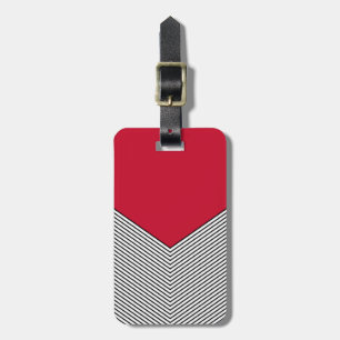 Etiqueta De Bagagem Design e triângulo vermelho, preto e branco