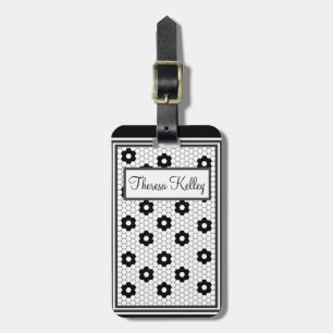 Etiqueta De Bagagem Design Elegante preto e branco