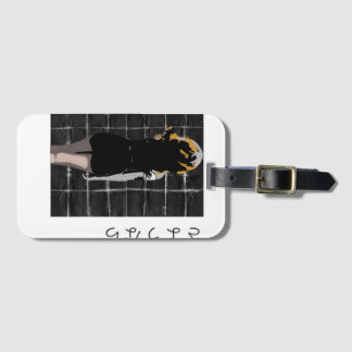 Etiqueta De Bagagem Design em forma de manga com palavras de adeus em