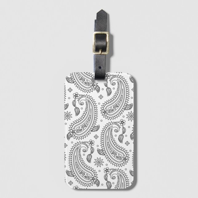 Etiqueta De Bagagem Design inspirado de Paisley (Frente Vertical)