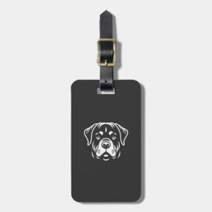 Etiqueta De Bagagem Design Minimalista da Face do Rottweiler � Arte de