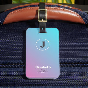 Etiqueta De Bagagem Design minimalista em cores pastosas