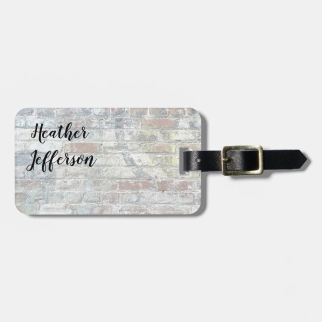 Etiqueta De Bagagem Design Mínimo de Plena de Cinza Trendy (Frente Horizontal)