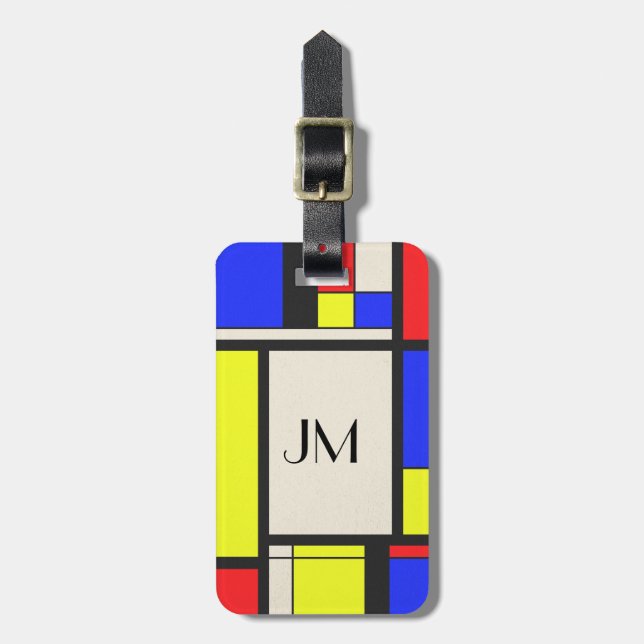 Etiqueta De Bagagem Design mondrian (Frente Vertical)