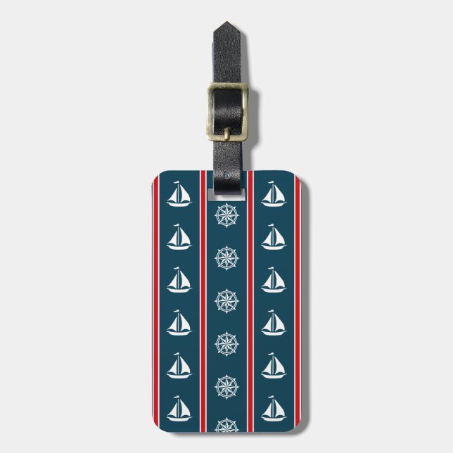 Etiqueta De Bagagem Design náutico (Frente Vertical)