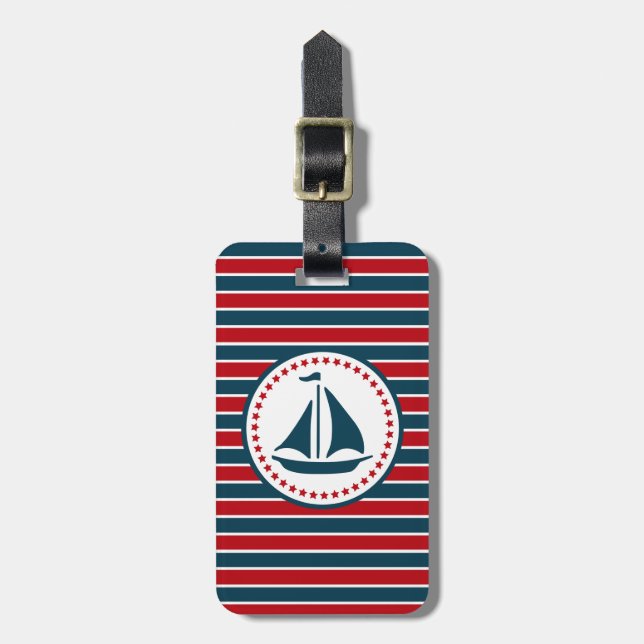 Etiqueta De Bagagem Design náutico (Frente Vertical)