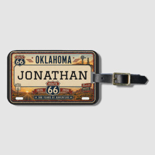 Etiqueta De Bagagem Design Personalizado da Rota 66 de Oklahoma